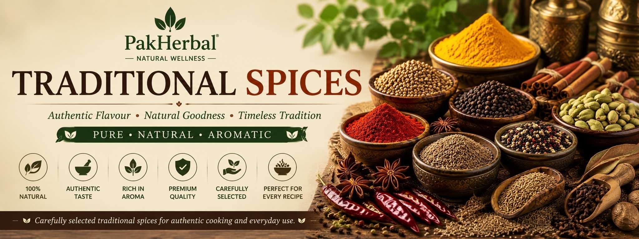 Traditional spices for authentic cooking and natural flavour