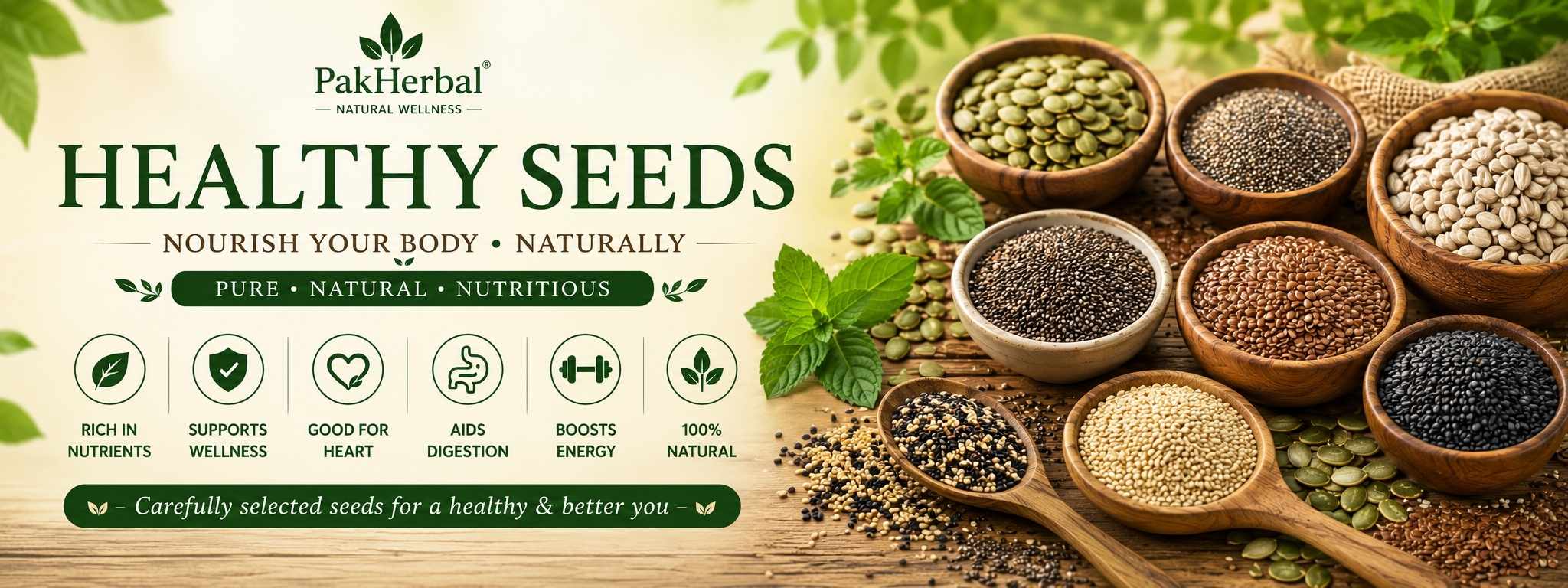 Healthy seeds for nutrition cooking and everyday wellness