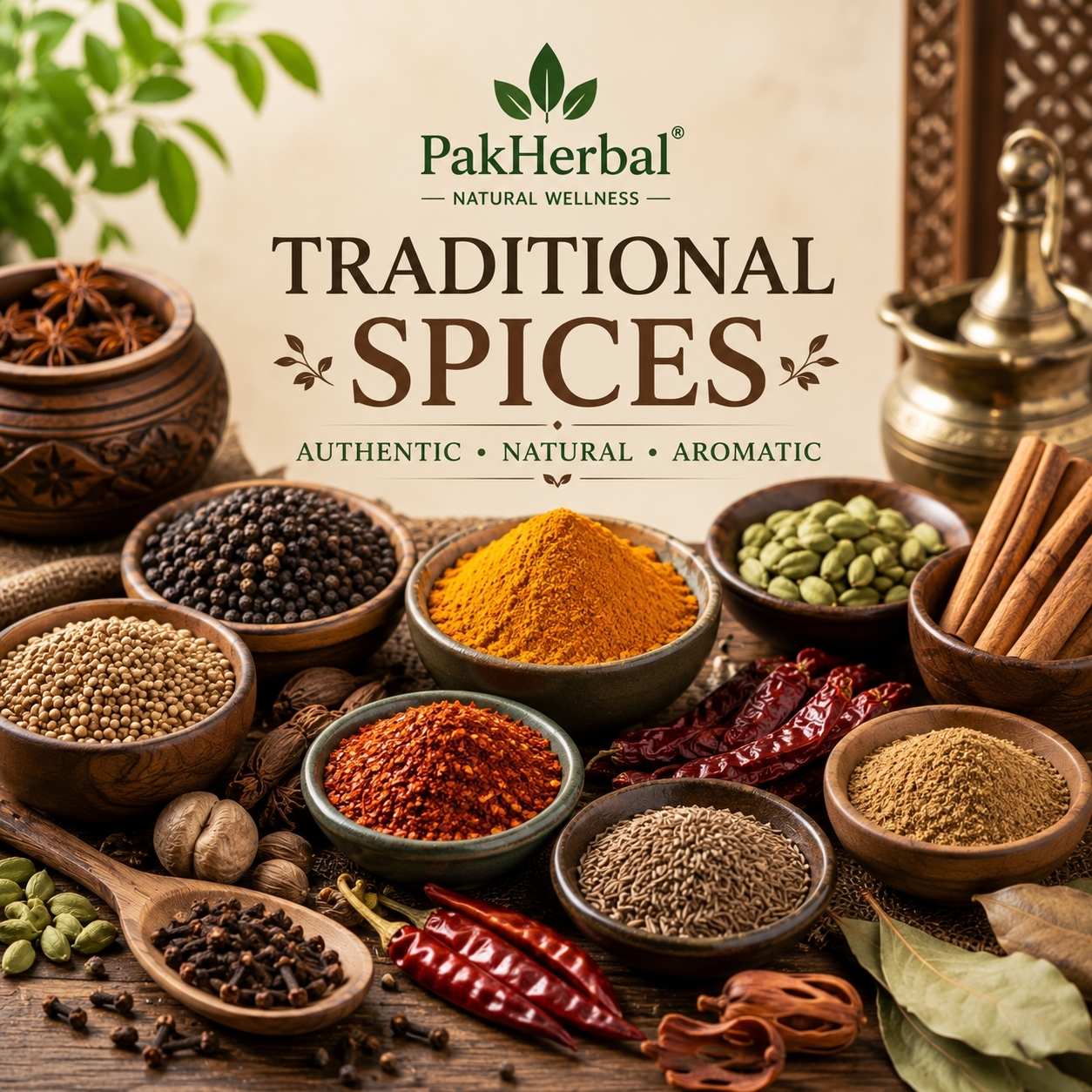Traditional whole and ground spices in Pakistan by PakHerbal