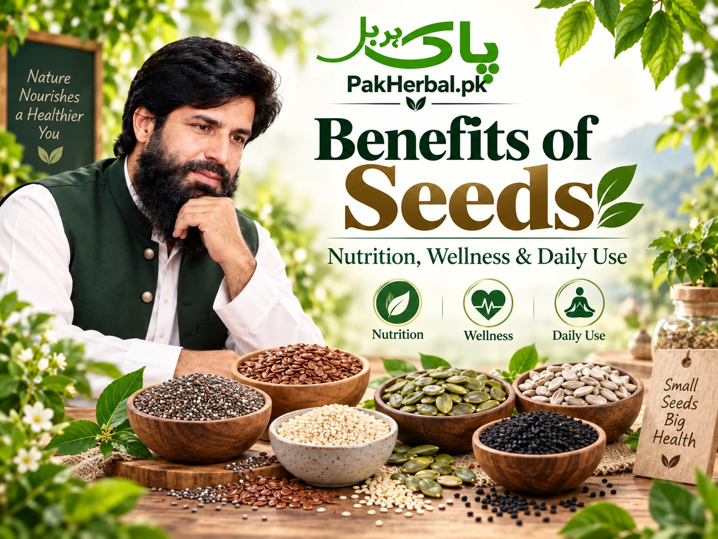 Benefits of Seeds including chia flax pumpkin sunflower and sesame seeds – PakHerbal