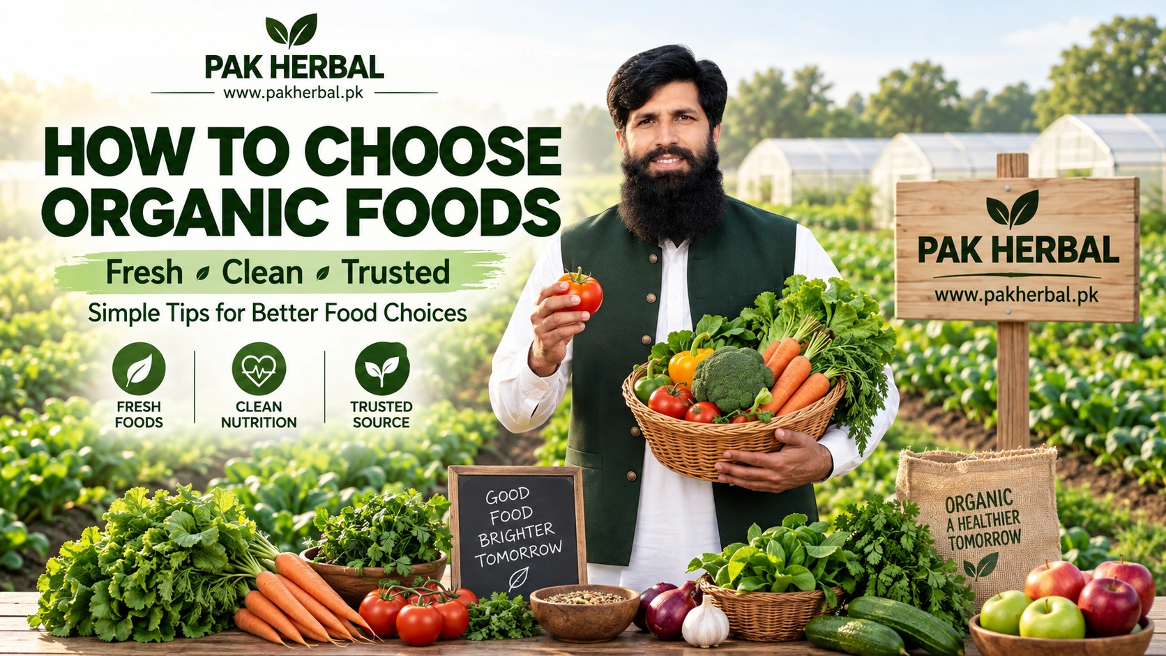 How to choose organic foods with fresh vegetables and trusted food choices in Pakistan