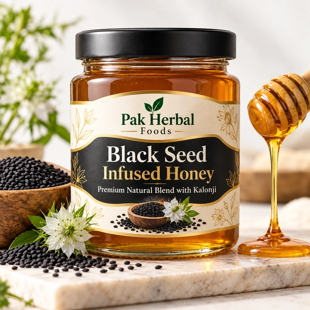 Pak Herbal Black Seed Infused Honey with Kalonji